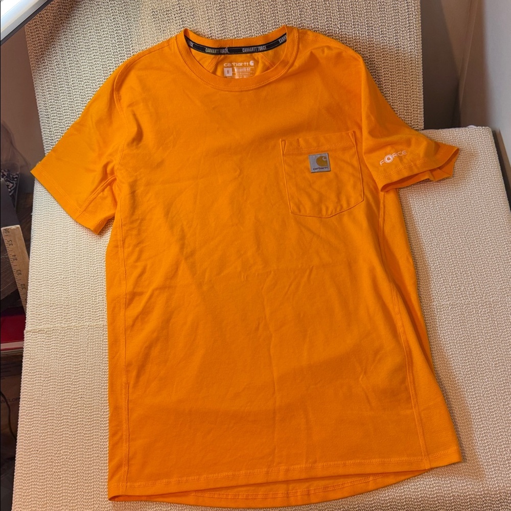 Carhartt Men's Relaxed Fit S  Bright Orange Short Sleeve Tee